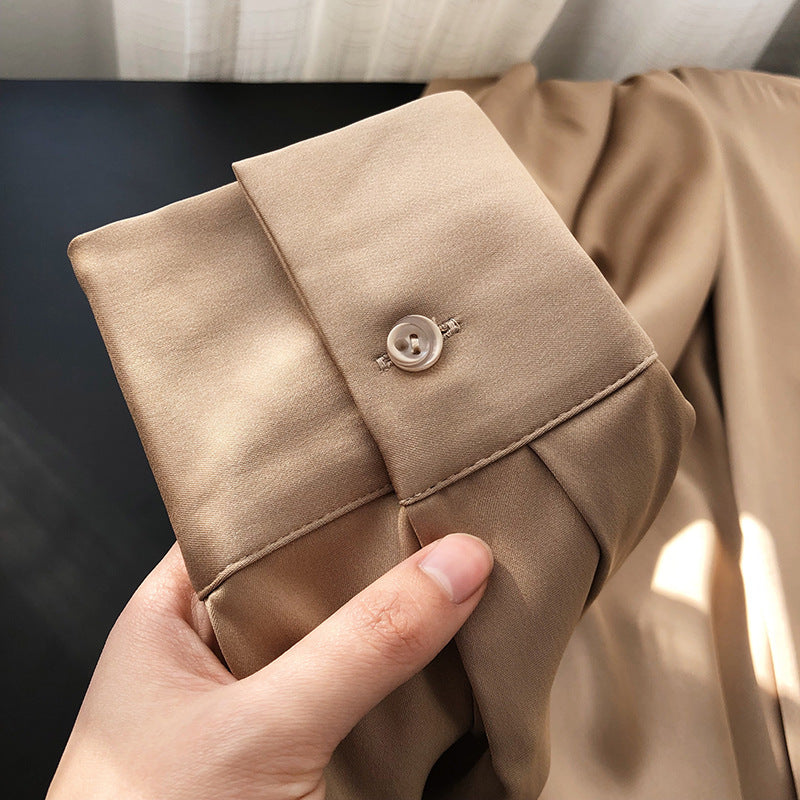 Elegant Satin Designed Women Long Sleeves Shirts