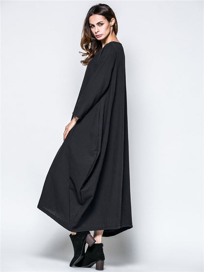 Plus Sizes Women Fall Long Cozy Dresses-STYLEGOING