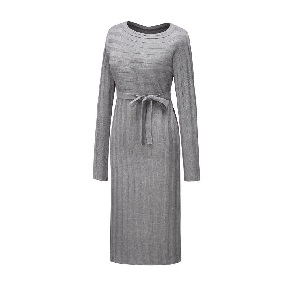 Women Knitting Pullover Lace Up Dresses for Winter-STYLEGOING