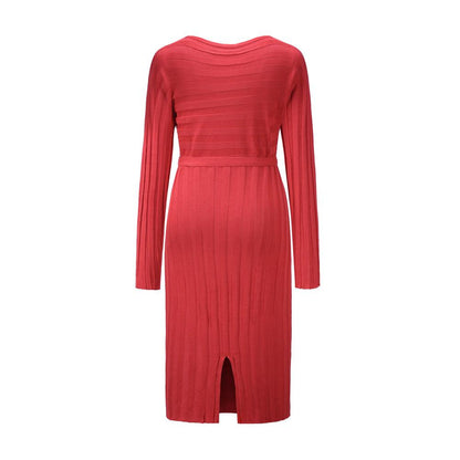 Women Knitting Pullover Lace Up Dresses for Winter-STYLEGOING