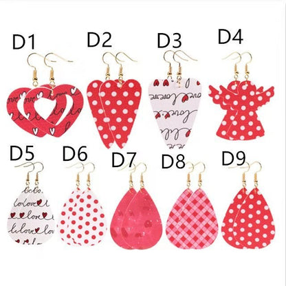 Sweetheart Design Pu Leather Earrings for Women 3pcs/Set