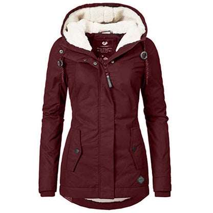 Casual Women Velvet Cotton Overcoat for Winter