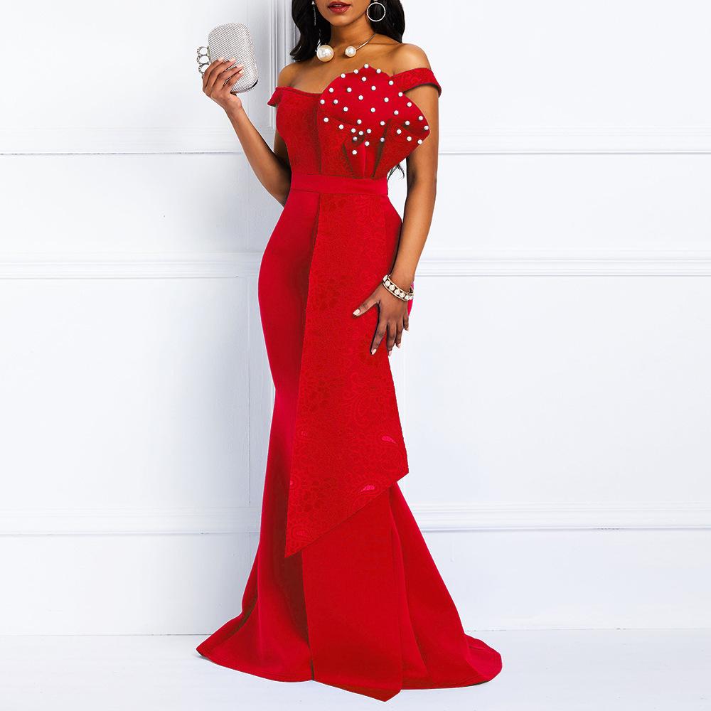 Sexy Off The Shoulder Lace Jewelry Bodycon Party Dresses-STYLEGOING