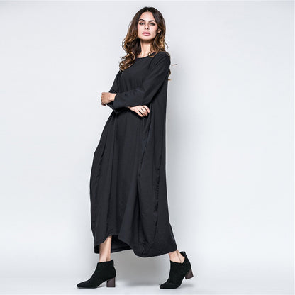 Plus Sizes Women Fall Long Cozy Dresses-STYLEGOING