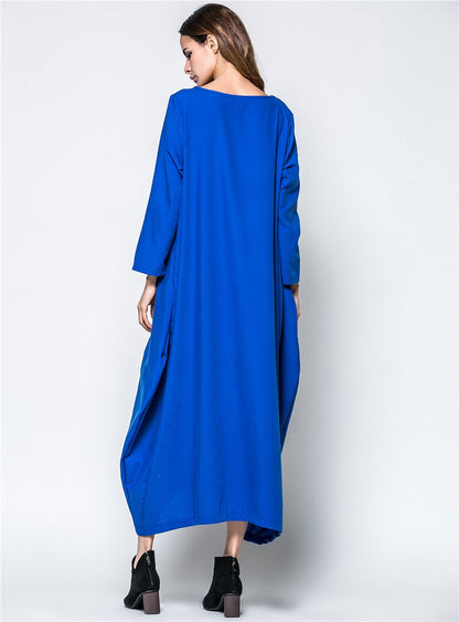 Plus Sizes Women Fall Long Cozy Dresses-STYLEGOING