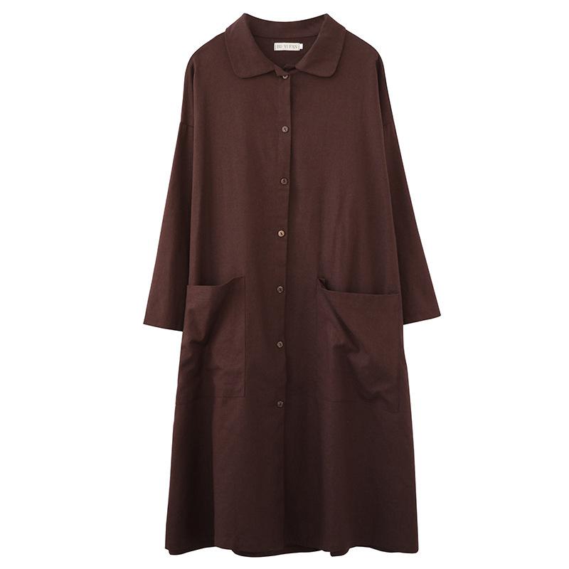 Women Plus Size Long Sleeve Shirt Overcoat-STYLEGOING