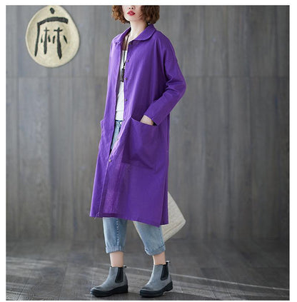 Women Plus Size Long Sleeve Shirt Overcoat-STYLEGOING