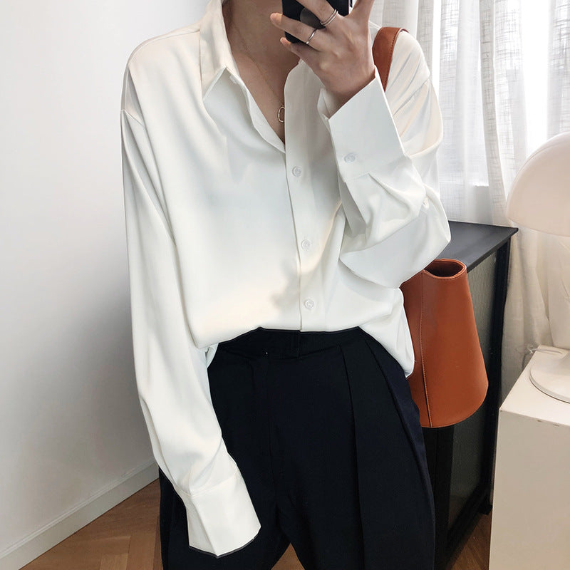 Elegant Satin Designed Women Long Sleeves Shirts
