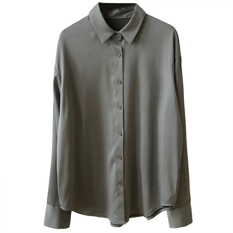 Elegant Satin Designed Women Long Sleeves Shirts