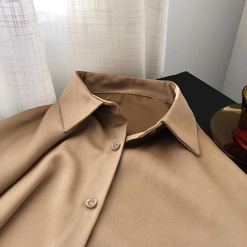 Elegant Satin Designed Women Long Sleeves Shirts