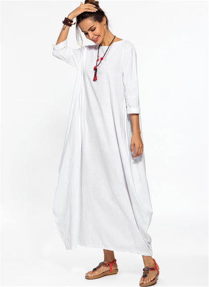 Plus Sizes Women Fall Long Cozy Dresses-STYLEGOING