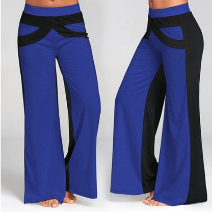 Casual Contrast Color Women Pants