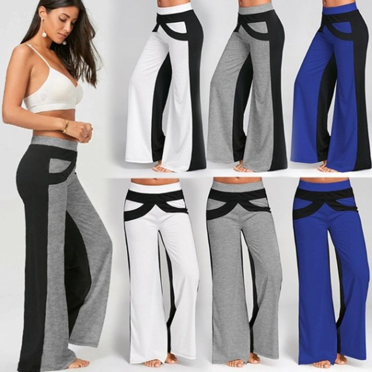 Casual Contrast Color Women Pants