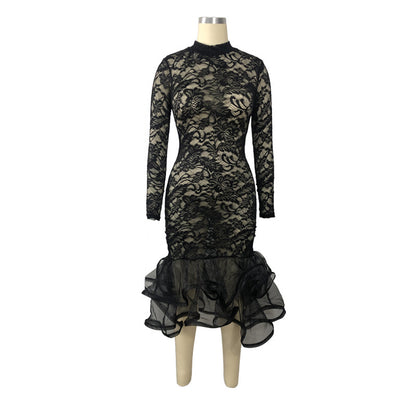 Sexy Lace Hollow Out Night Party Dresses