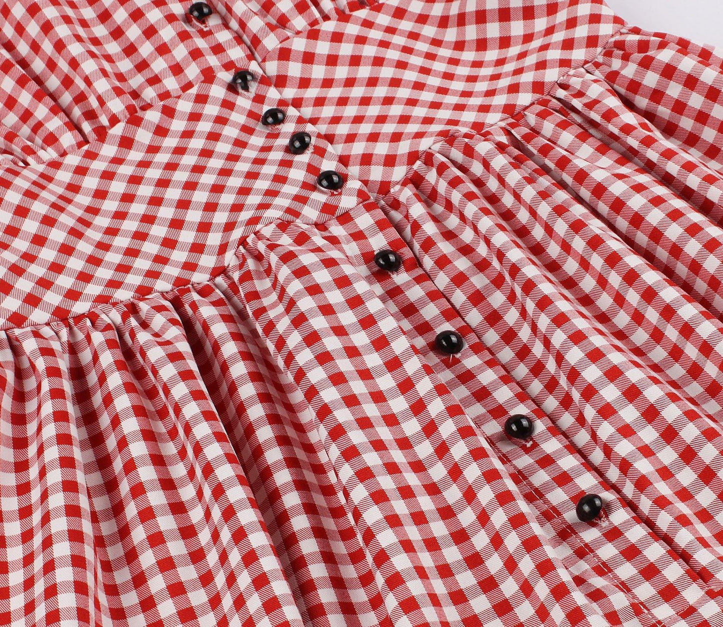 Half Sleeves Plaid Retro Dresses with Button-STYLEGOING