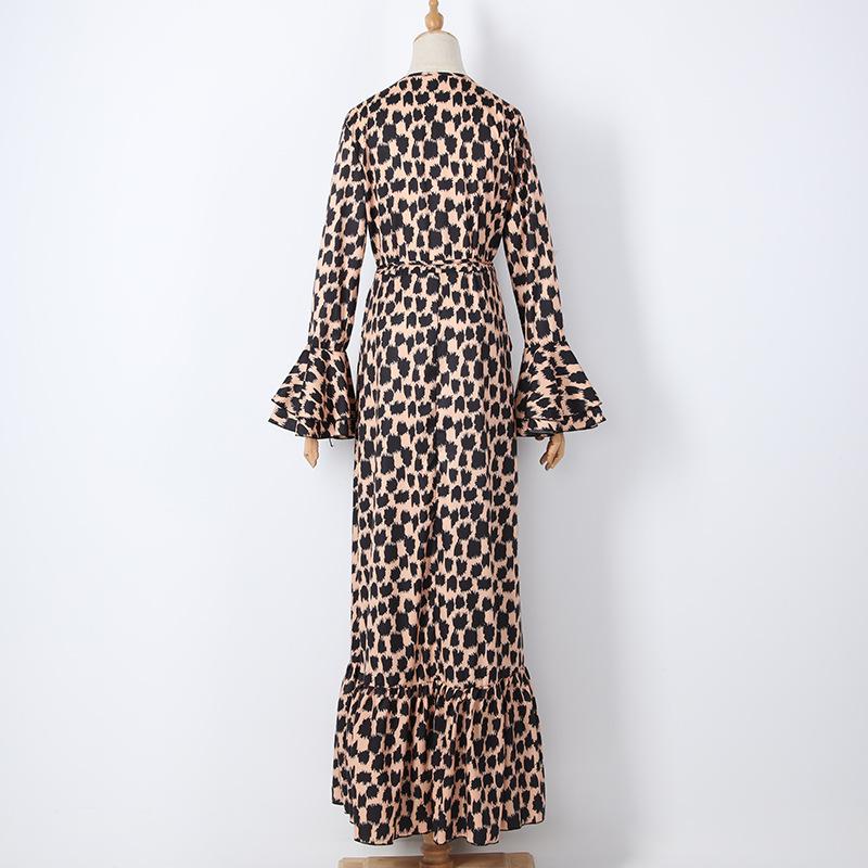 Women Sexy Leopard Summer Long Dresses-STYLEGOING