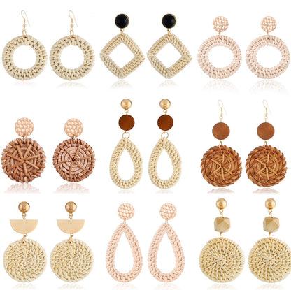 Vintage Boho Hanmade Woven Earrings for Women