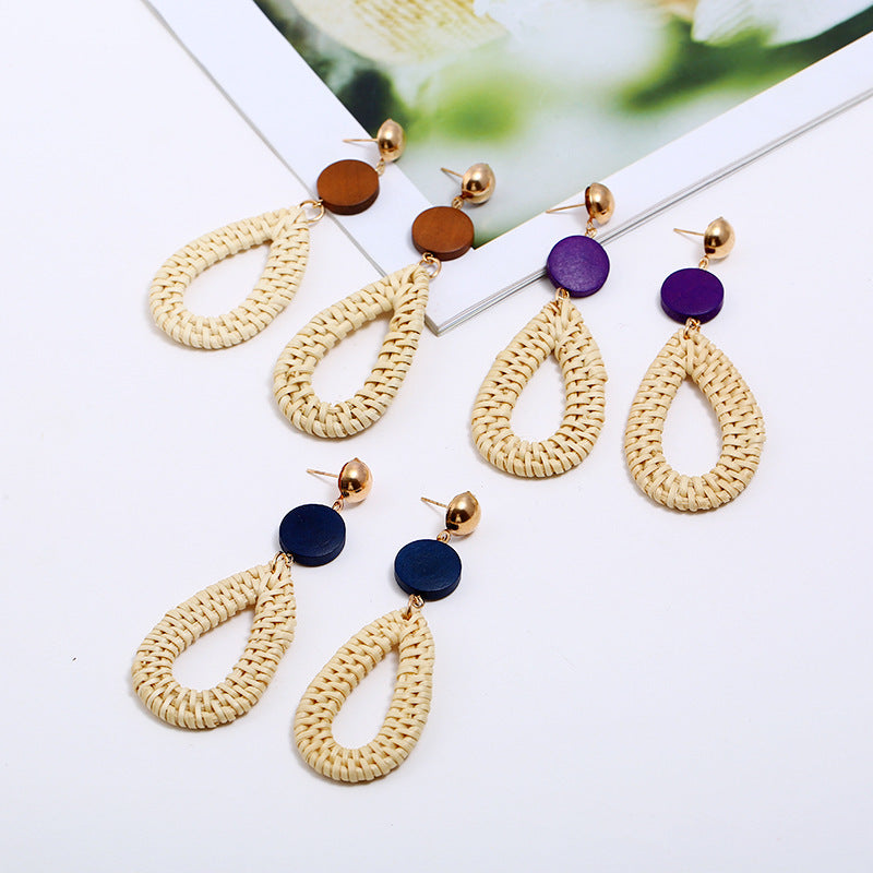Vintage Boho Hanmade Woven Earrings for Women