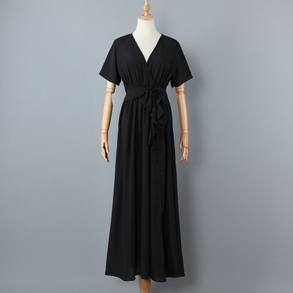 Summer Deep V Neck Chiffon Beach Long Dresses