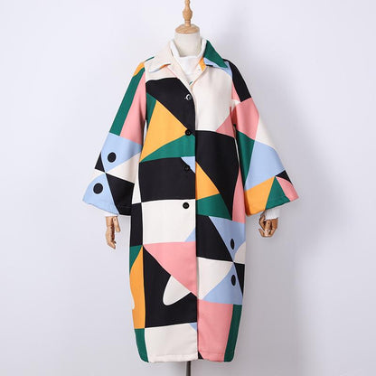 Fashion Women Colorful Long Overcoat-STYLEGOING