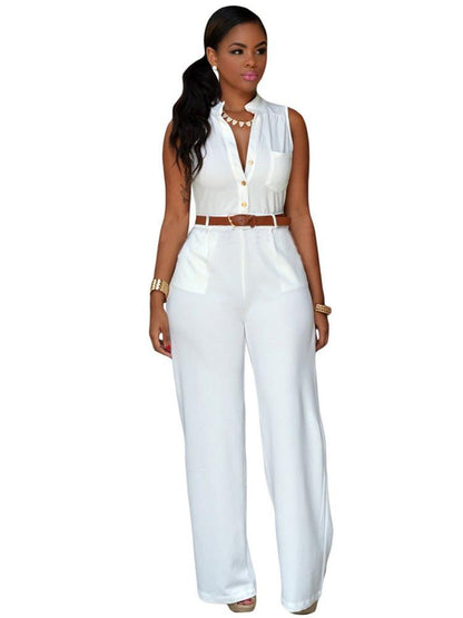 Sexy Pocket Jumsuits with Belt-STYLEGOING