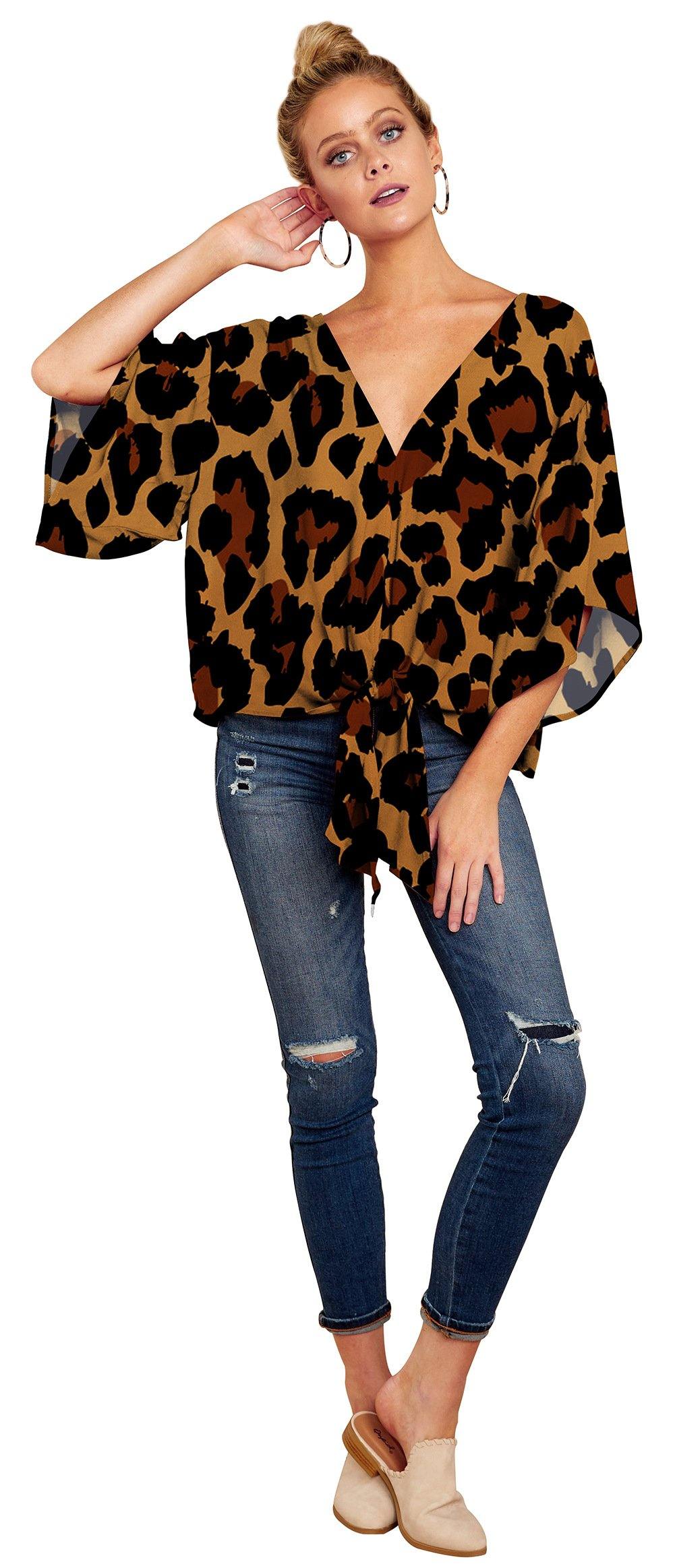 Women Summer/spring Short Sleeves V-neck Blouses-STYLEGOING
