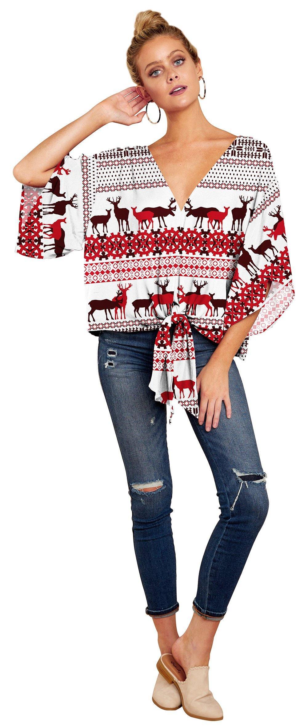 Women Summer/spring Short Sleeves V-neck Blouses-STYLEGOING