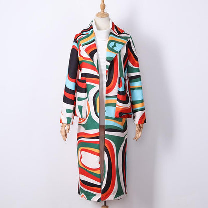 Women Winter Turnover Ocllar Pocket Long Overcoat-STYLEGOING