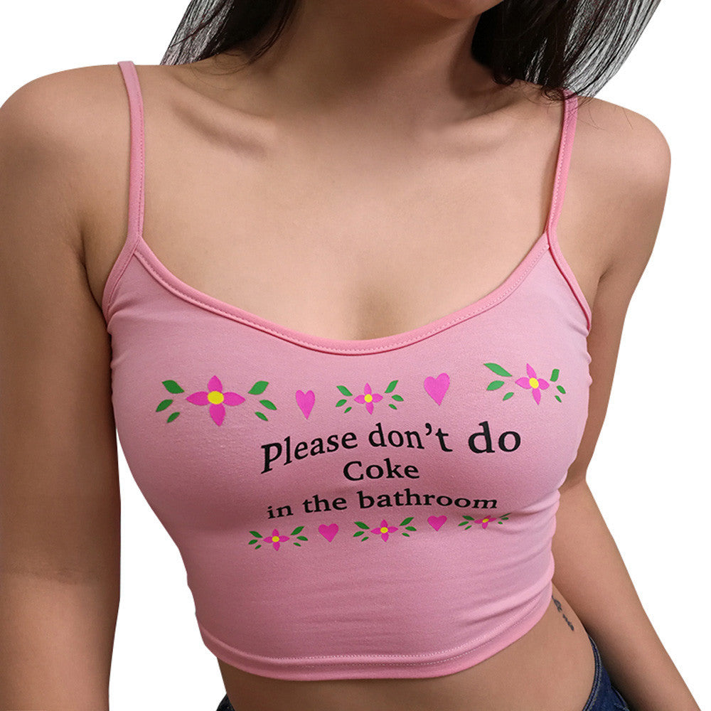 Sexy Heart Design Lettern Women Crop Tops