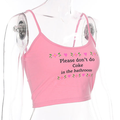 Cute Sexy Letter Design Strapless Crop Tops