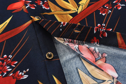 Casual 3D Floral Print Short Sleeves Men's Shirts