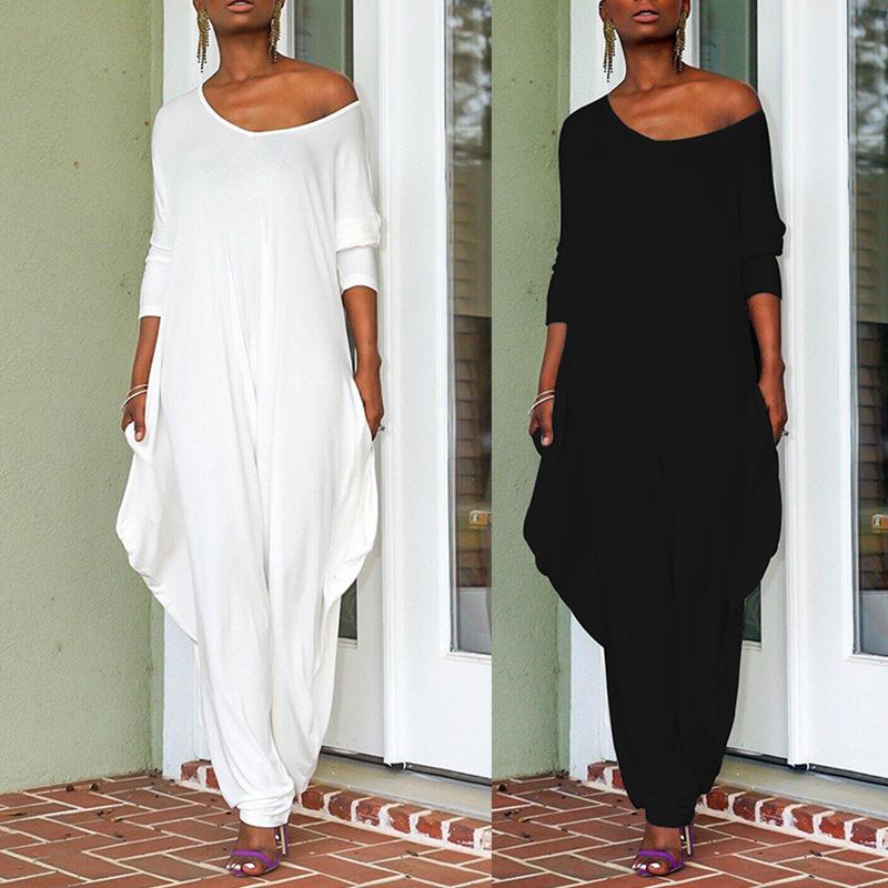 Women Plus Size Loose Casual Jumpsuits-STYLEGOING
