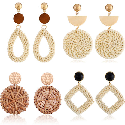 Vintage Boho Hanmade Woven Earrings for Women
