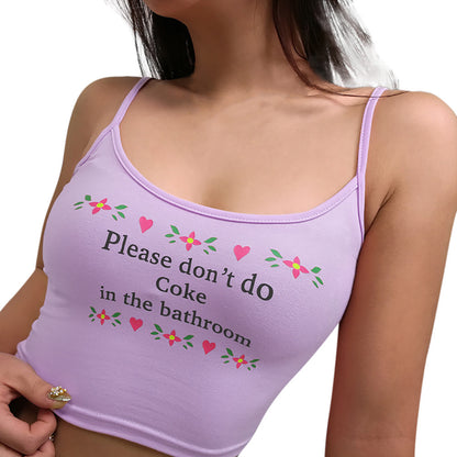 Sexy Heart Design Lettern Women Crop Tops