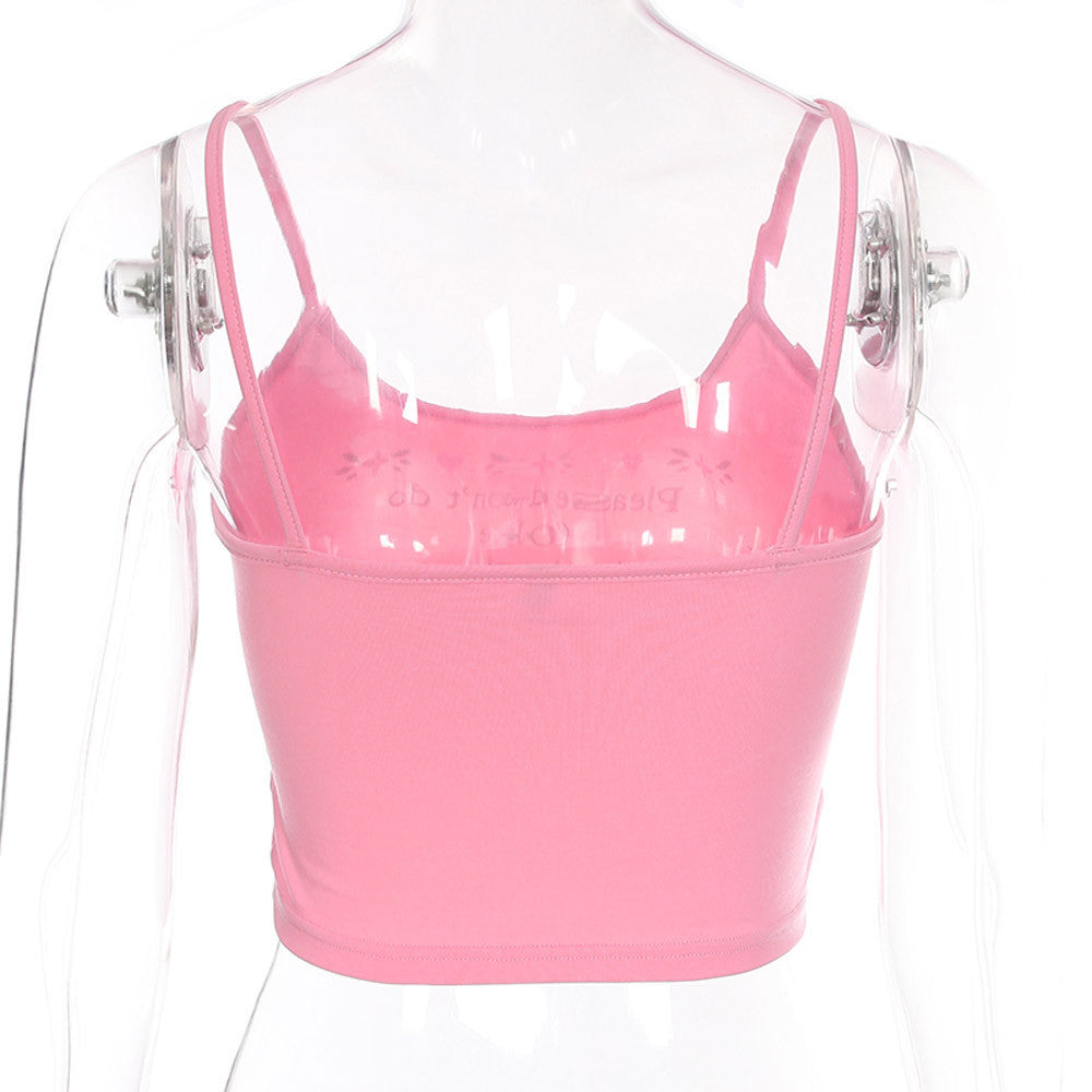 Cute Sexy Letter Design Strapless Crop Tops