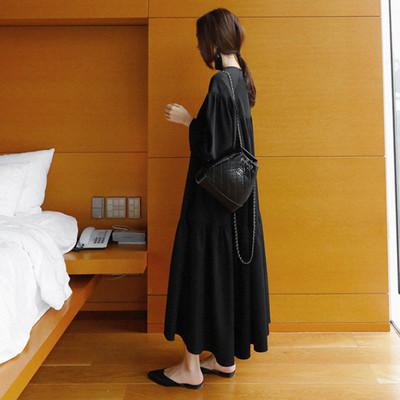 Irregular Long Sleeves Women Ruffuled Long Dresses-STYLEGOING