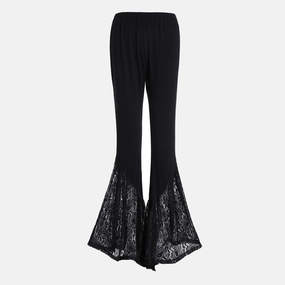 Sexy Lace Black Trumpet Pants for Women