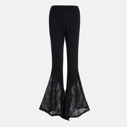 Sexy Lace Black Trumpet Pants for Women