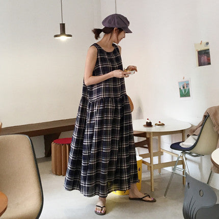 Vintage Summer A Line Sleeveless Long Dresses