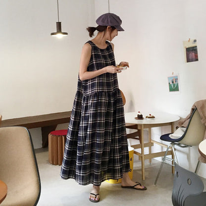 Vintage Summer A Line Sleeveless Long Dresses