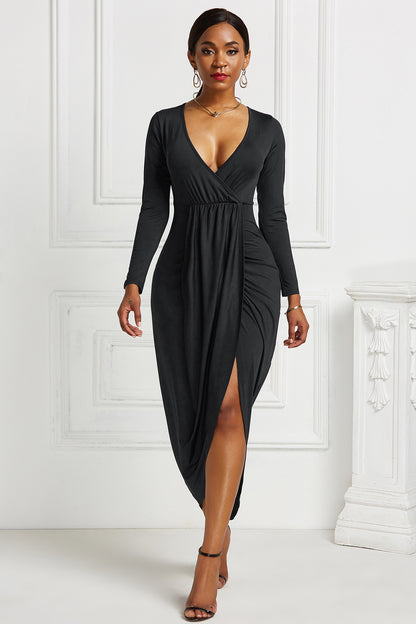 Sexy Plus Sizes Long Sleeves V Neck Dresses