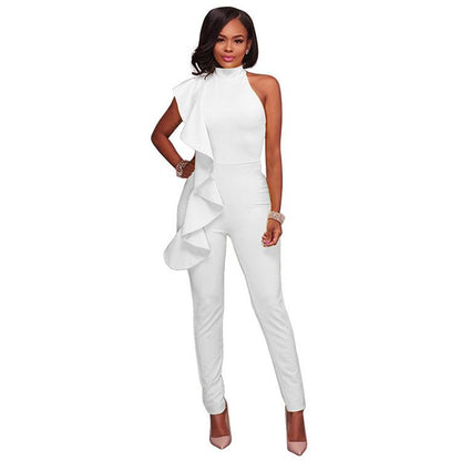 Sexy Halter Sheath Ruffled Women Jumsuites-STYLEGOING