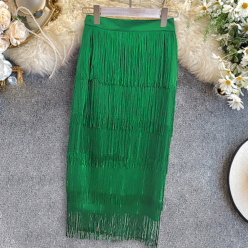 Sexy High Waist Tassels Plus Sizes Women Party Skirts