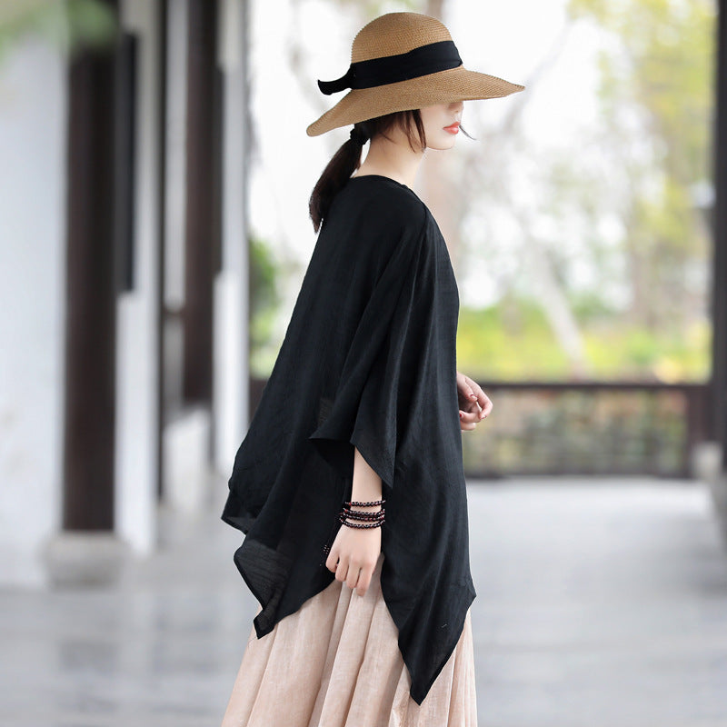 Casual Irregular Summer Linen Women Blouses