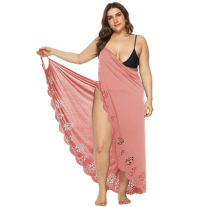 Women Plus Sizes Irregular Long Cover Ups-STYLEGOING