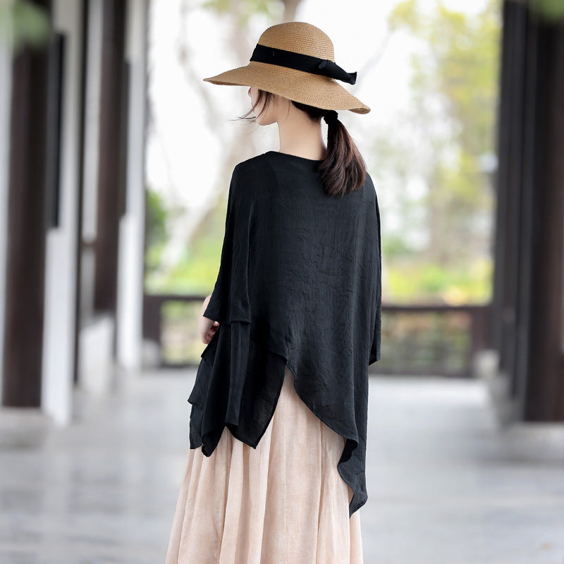 Casual Irregular Summer Linen Women Blouses