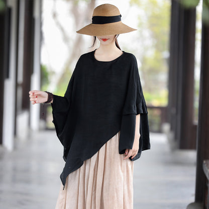 Casual Irregular Summer Linen Women Blouses