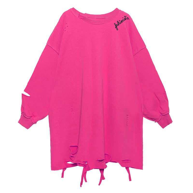 Plus Sizes Broken Holes Hoodies-STYLEGOING