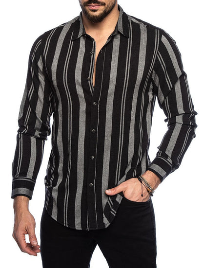 Long Sleeves Striped Shirts for Men