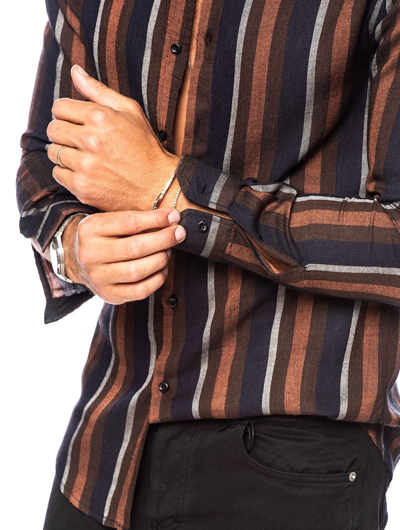 Long Sleeves Striped Shirts for Men